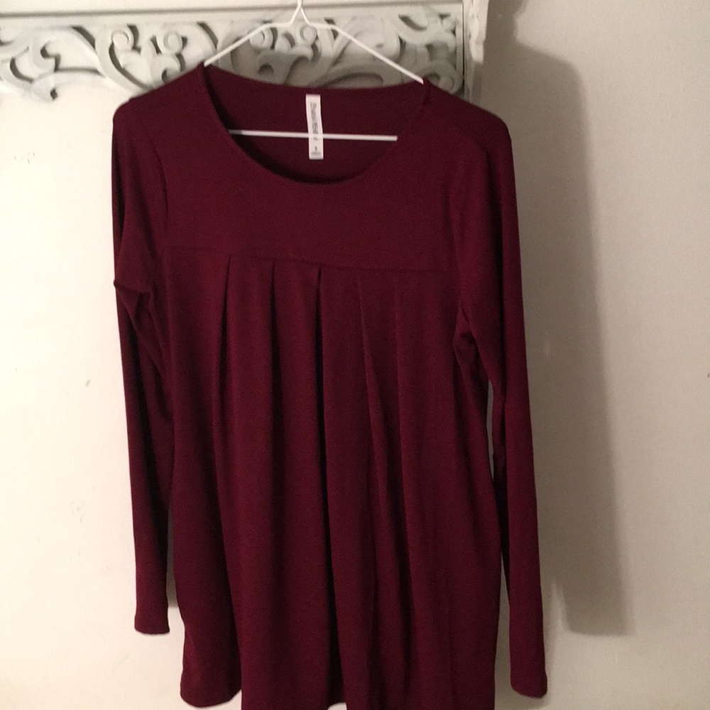 Burgundy Boho baby doll top